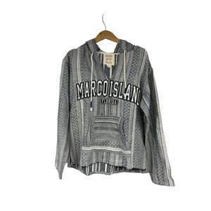 Beach By Exist Marco Island Florida Rasta Beach Black White Hoodie Beach Size XL